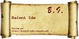 Balent Ida névjegykártya